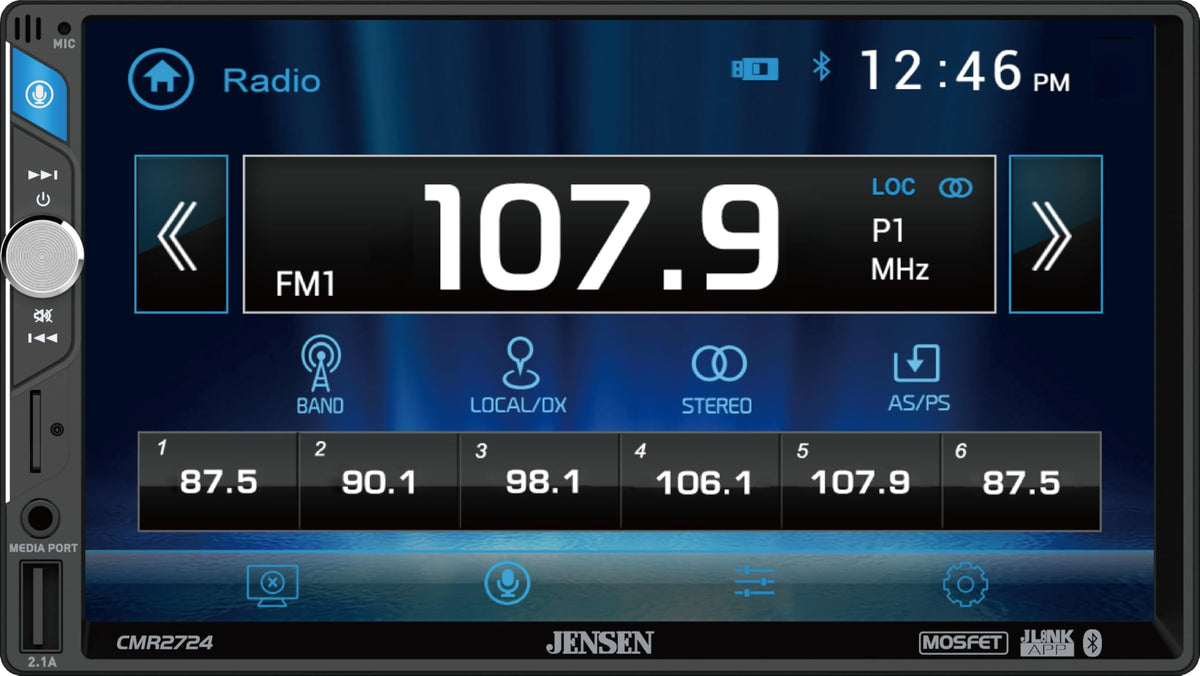 Jensen CMR2724 7-inch LED Digital Media Touch Screen Double DIN Car Stereo Radio – CMR2724 Jensen