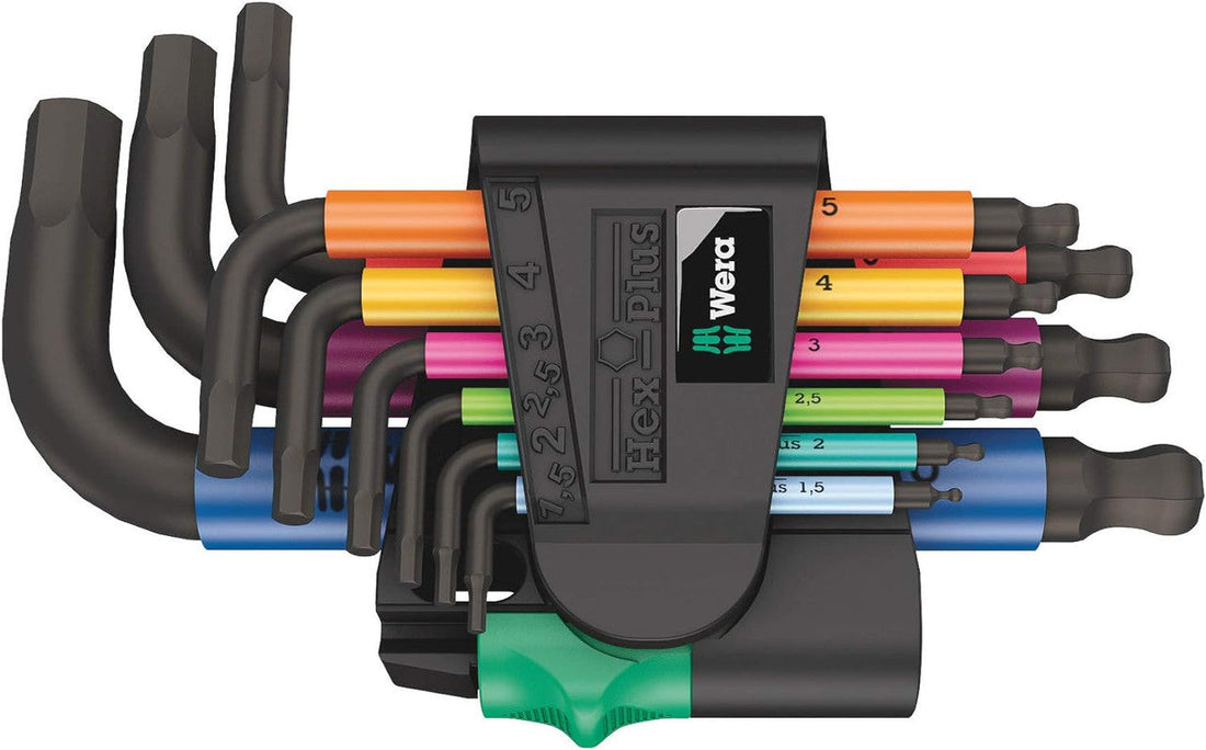 Wera 950/9 Hex-Plus Multicolour 2 L-Key Set, Metric, Blacklaser,9Pc (5133164001) Wera