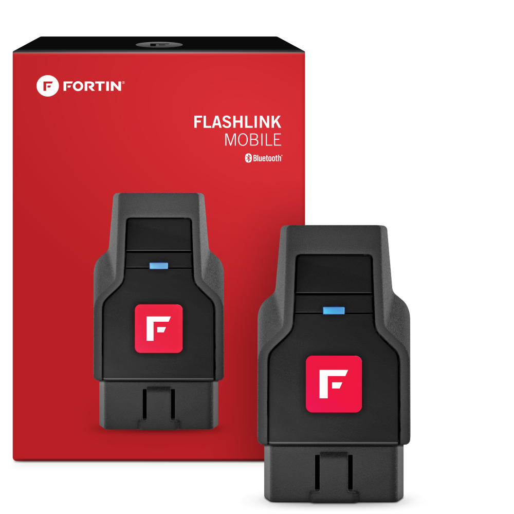 Fortin FLASHLINK MOBILE The Fortin module configuration and vehicle firmware update Bluetooth® device for iOS and Android platforms.