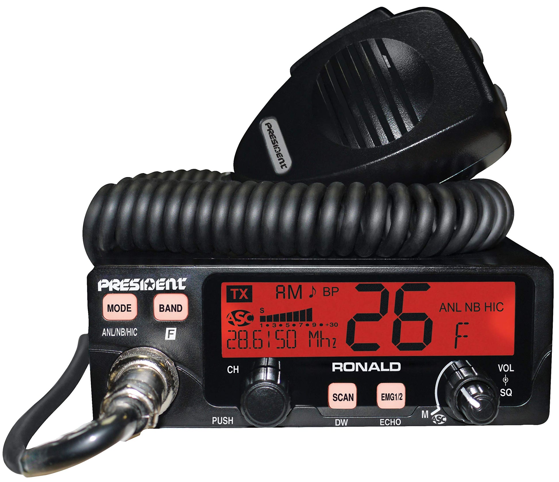 President Ronald 10 Meter Amateur Radio Service 28 to 29.7 MHz President Electronics
