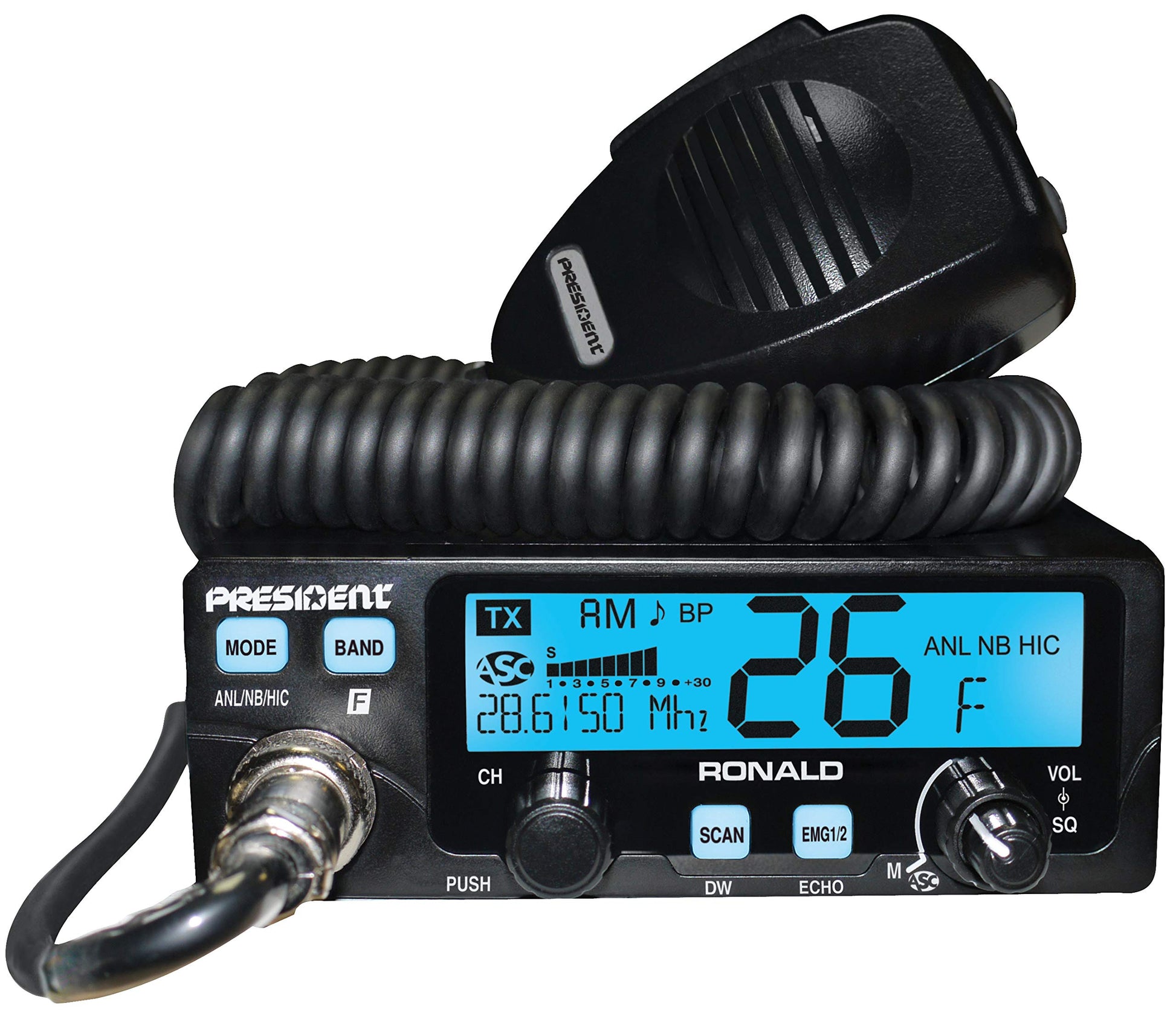 President Ronald 10 Meter Amateur Radio Service 28 to 29.7 MHz President Electronics