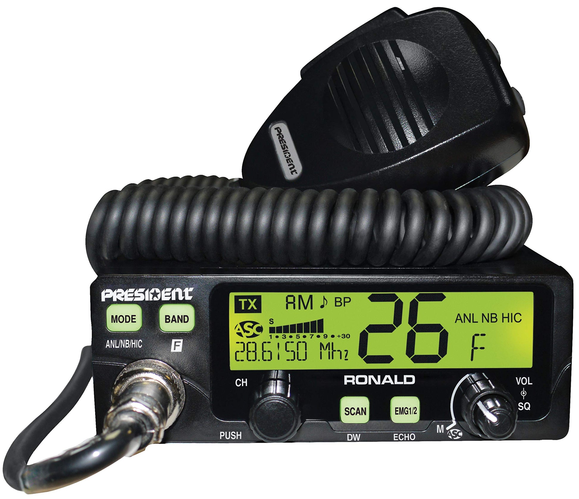 President Ronald 10 Meter Amateur Radio Service 28 to 29.7 MHz President Electronics