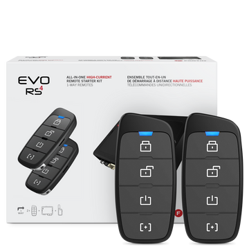 Fortin EVO-ONE-441 1-way long-range RF kit included all-in-one remote starter kit with 2 4-button remotes. Fortin