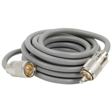 Astatic A8X9 9' RG8X Cable with PL259 Connectors, Grey