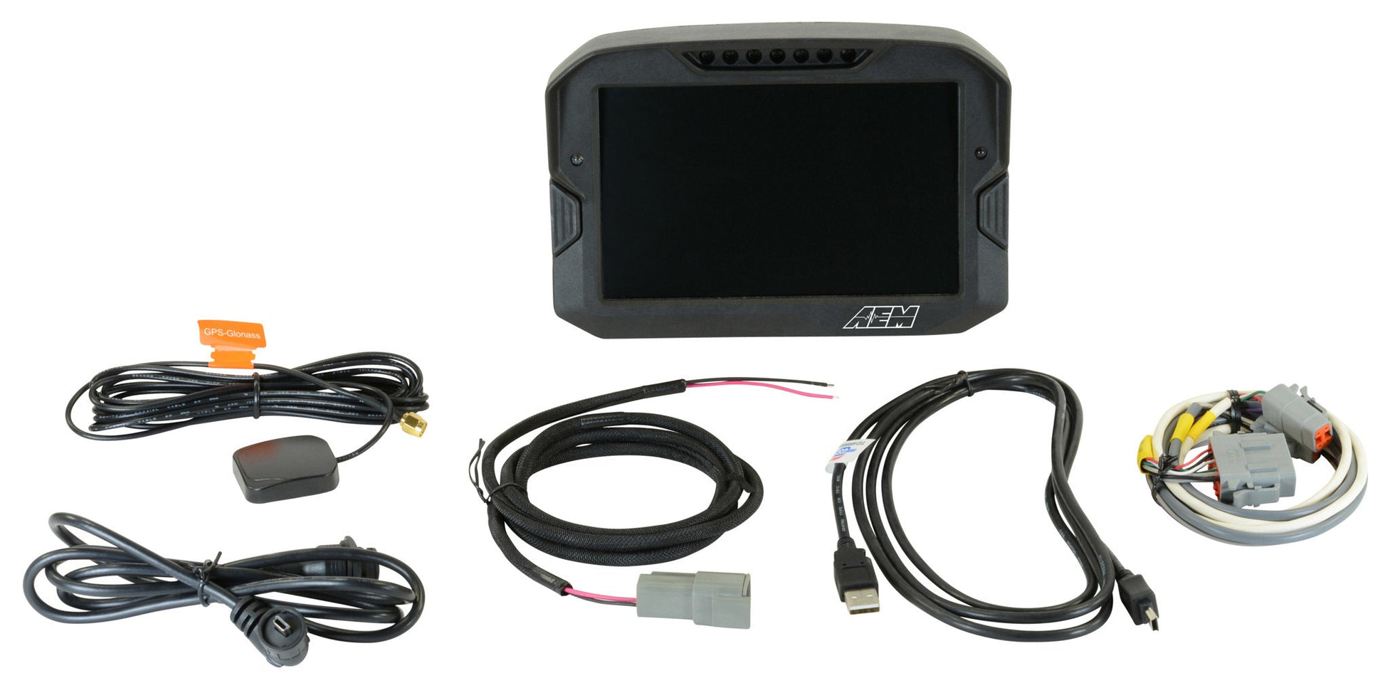 AEM Electronics 30-5703 AEM CD-7LG Carbon Logging Display with Internal GPS 7-inch diagonal screen, carbon fiber enclosure, GPS antenna and wiring harness included AEM