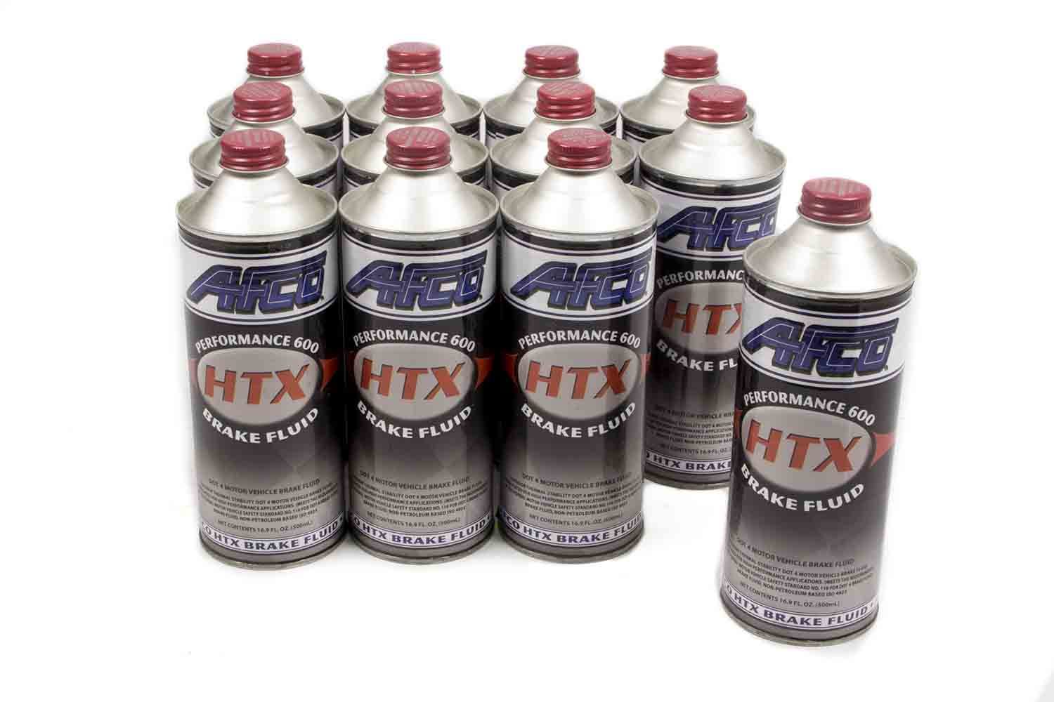 AFCO Racing 6691904 Brake Fluid Ultra HTX Case Of 12 - 16.9 Oz. Steel Cans Afco Racing Products