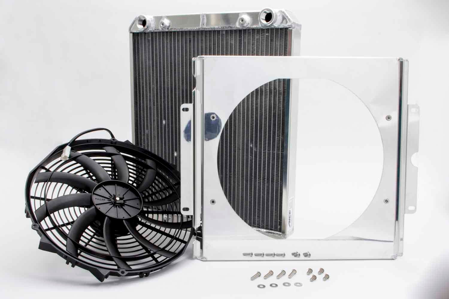 AFCO Racing 80108N Aluminum  Radiator with Fan Shroud  Dragster/Roadster    Double Pass  3/4 FNPT Inlet  3/4 FNPT Outlet Afco Racing Products