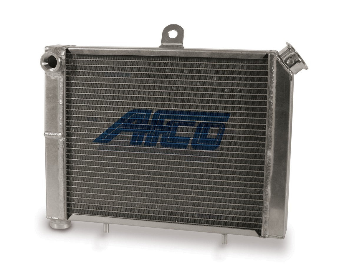 AFCO Racing 80205 Aluminum Satin Radiator Cage Mount Double Pass 3/4 NPT Female Inlet/Outlet for Mini/Micro Sprint Afco Racing Products