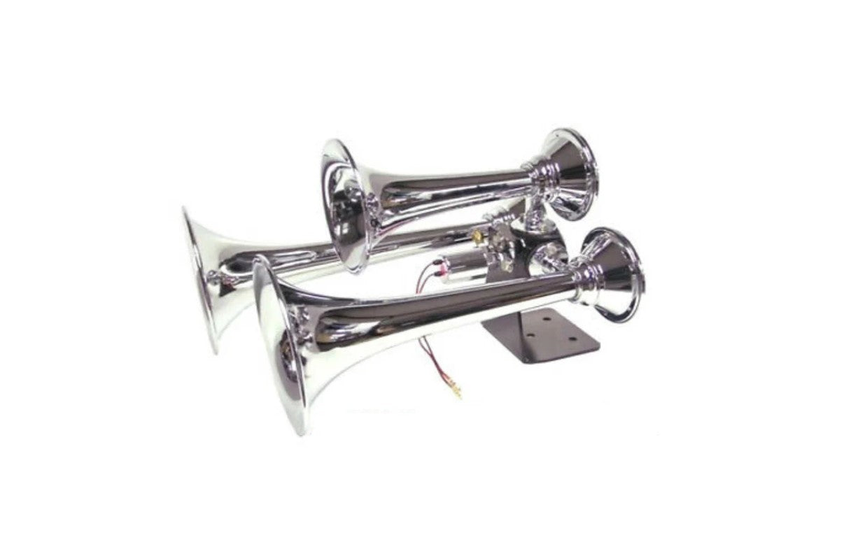 Omega AH300 3 Bell Steel Train Horn (Chrome)