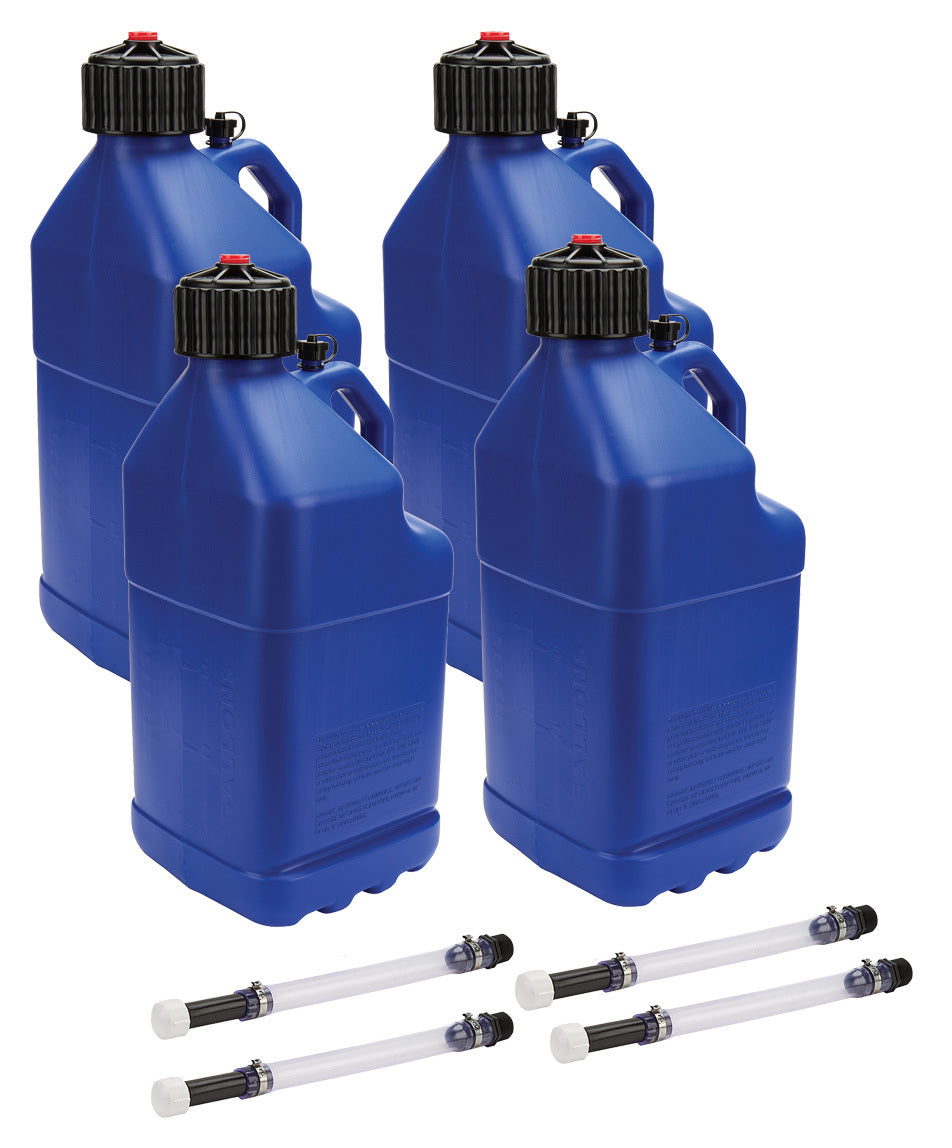 Jarra multiusos Allstar Performance ALL40122-4 de 5 galones con manguera de llenado, color azul, paquete de 4