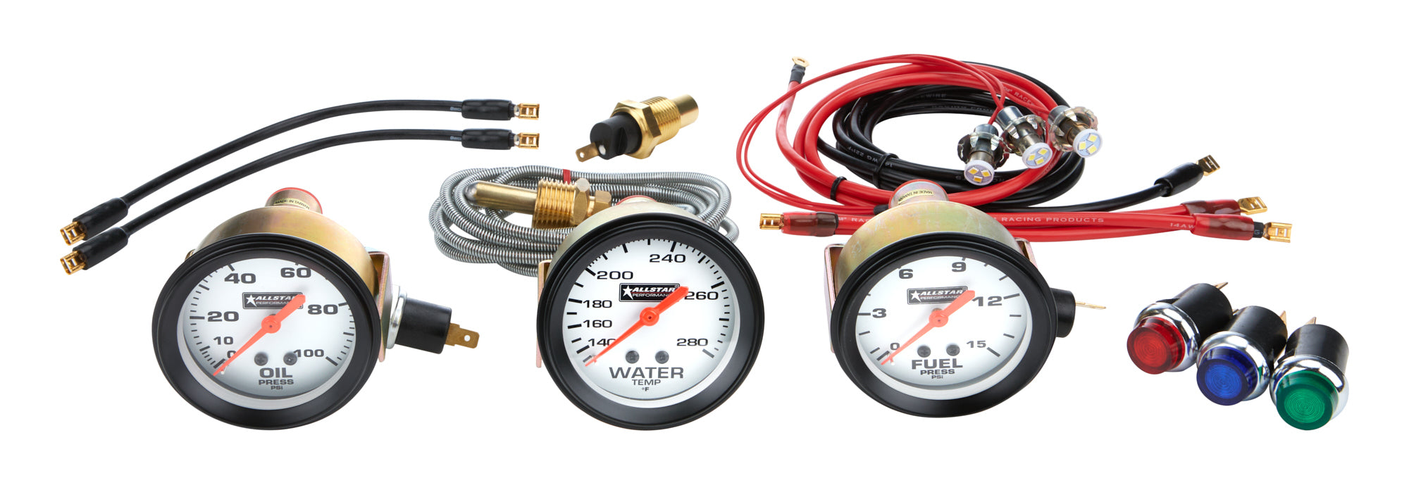 Allstar Performance ALL80082 3 Gauge Kit OP/WT/FP