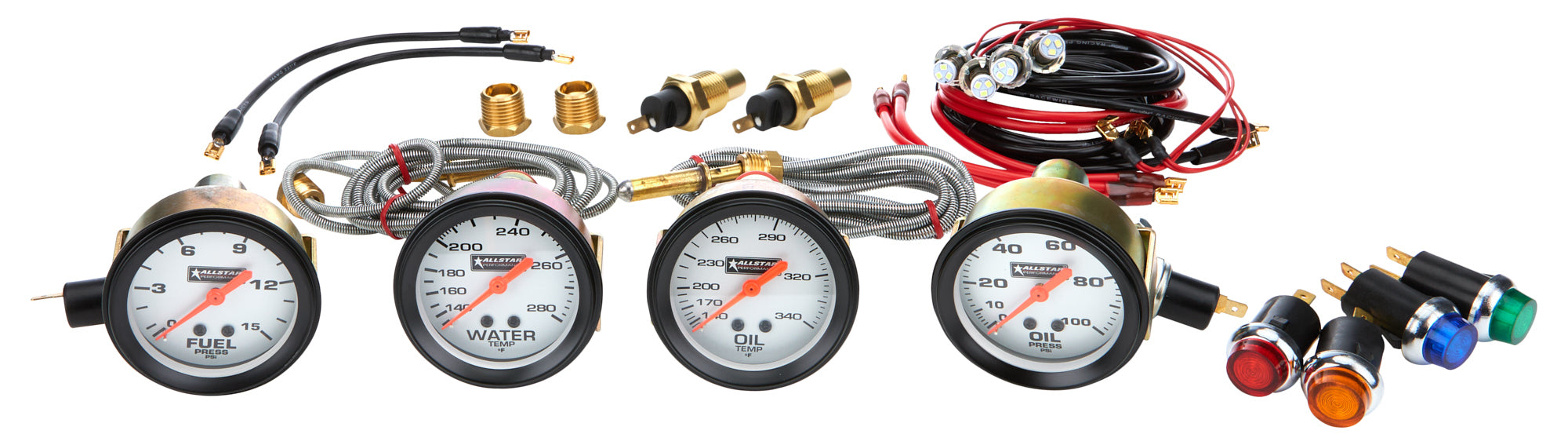 Allstar Performance ALL80083 4 Gauge Kit OP/WT/OT/FP