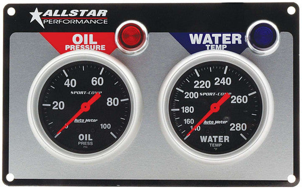 All Star Performance ALL80110 2 Gauge Panel A/M OP/WT Sport-Comp ALL80110 Allstar Performance