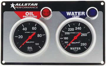All Star Performance ALL80110 2 Gauge Panel A/M OP/WT Sport-Comp ALL80110 Allstar Performance