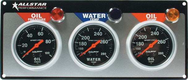 All Star Performance ALL80112 3 Gauge Panel A/M OP/WT/OT Sport-Comp ALL80112