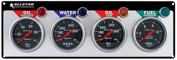 All Star Performance ALL80114 4 Gauge Panel A/M OP/WT/OT/FP Sport-Comp ALL80114