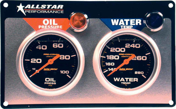 All Star Performance ALL80120 2 Gauge Panel A/M OP/WT Liquid Filled ALL80120 Allstar Performance