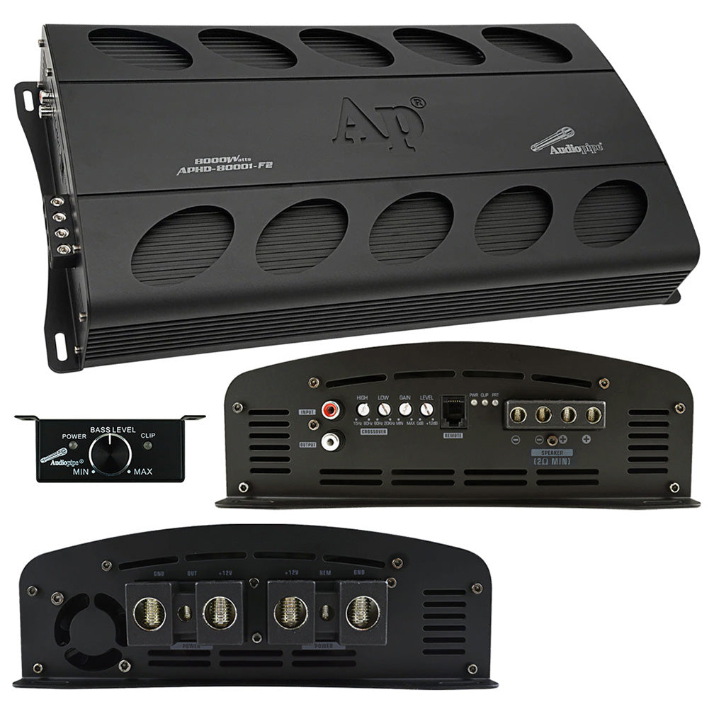 Audiopipe Aphd-80001-f2 1-channel 8000w Rms Class-d Monoblock Amplifier