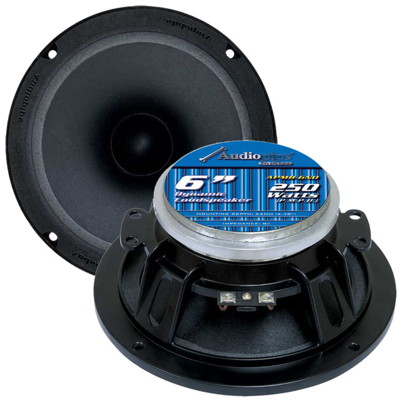 Audiopipe  APMB-6ND 6" 250W APMB Series Car Audio Speakers Audiopipe