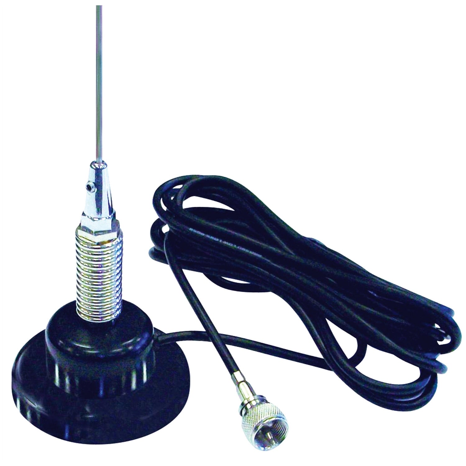 Accessories Unlimited AUMAGS 3 Foot Black Low Profile Magnetic Mount Cb Antenna With Shock Spring  & 15' Coax Cable Accessories Unlimited