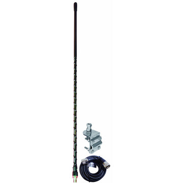 Accessories Unlimited AUMM14-B 4 Foot Black Single 3-way So239 Mirror Mount Cb Antenna Kit With 9' Coax Cable & Pl259 Connector FindingKing