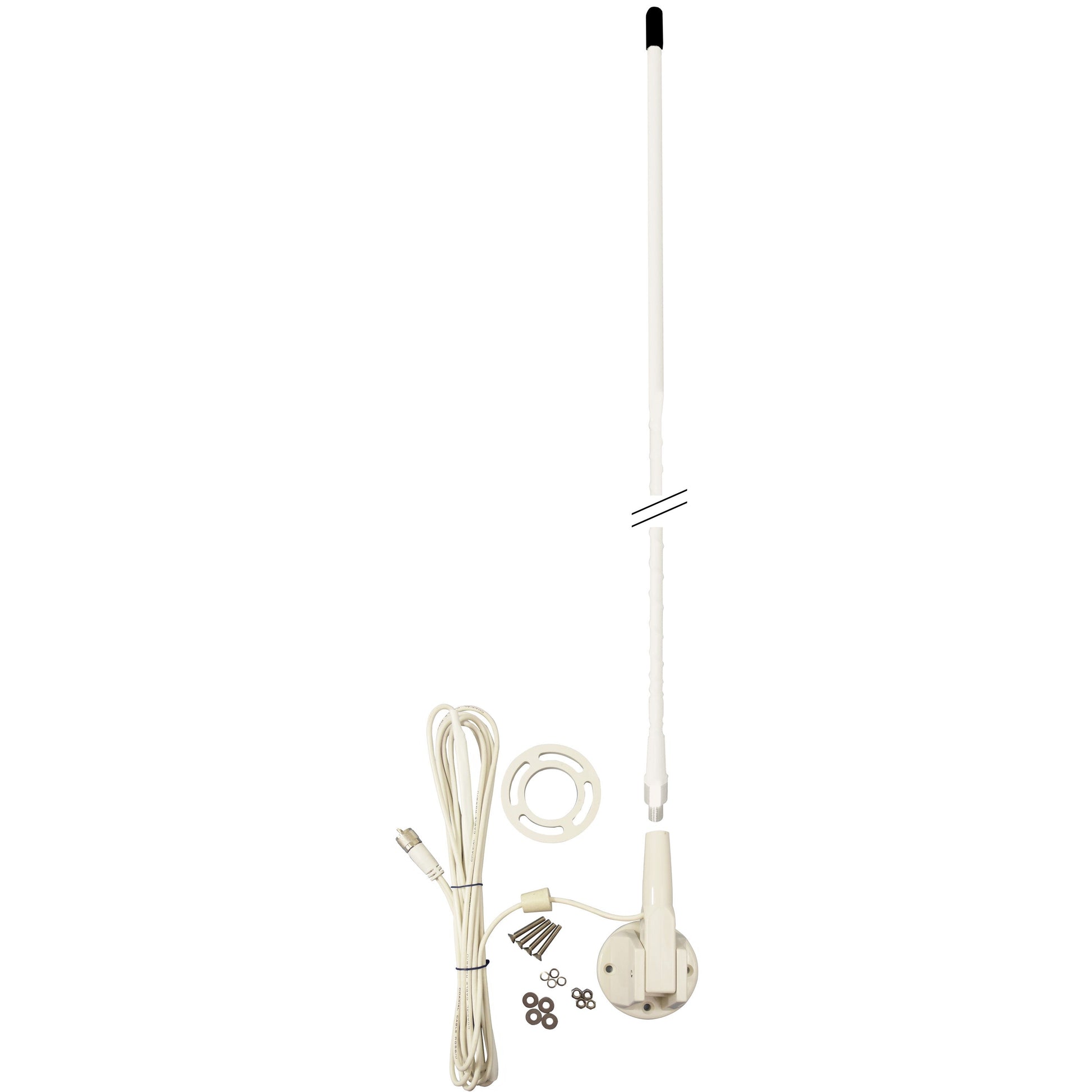 Accessories Unlimited AUMRV3 3 Foot Lift & Lay Cb Marine Antenna Kit With Stainless Steel Hardware Accessories Unlimited