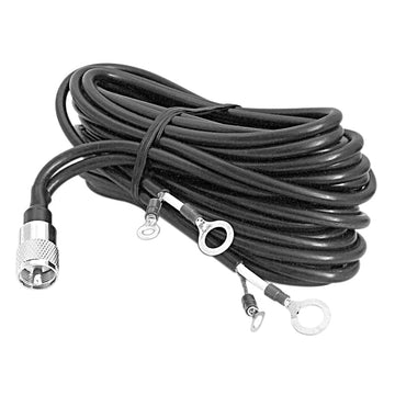 Accessories Unlimited AUPLL18 18 Foot Dual Lead Rg59u Co-phase Coax Cable With One Soldered Pl259 And Lug Terminals On Two Ends Accessories Unlimited