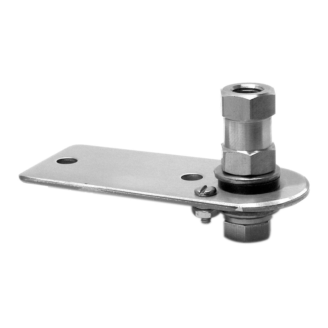 Accessories Unlimited AUSM10 3-1/2" Stainless Steel Flat Antenna Mounting Bracket With 3/8"x24" Lug Stud Accessories Unlimited