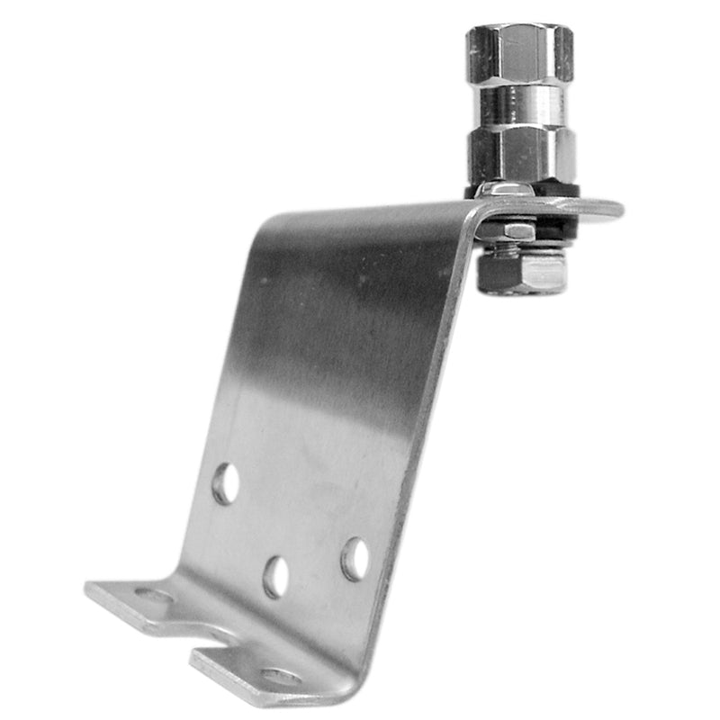 Accessories Unlimited AUVAN Stainless Left Side Van Antenna Mount With 3/8" X 24" Lug Stud. Designed For Vehicles With A Sloped Hood Accessories Unlimited