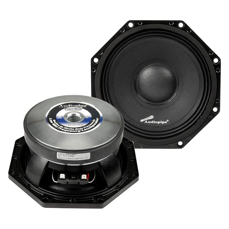 Audiopipe® AOCT-850 - Altavoz de rango medio de 8" y 500 W, 8 ohmios, serie AOCT
