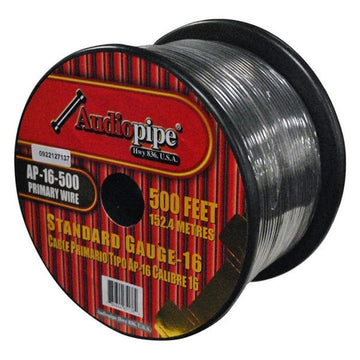 Audiopipe® AP-16-500BLK - 16 AWG Single 500' Black Stranded TWP Primary Speaker Wire Nippon