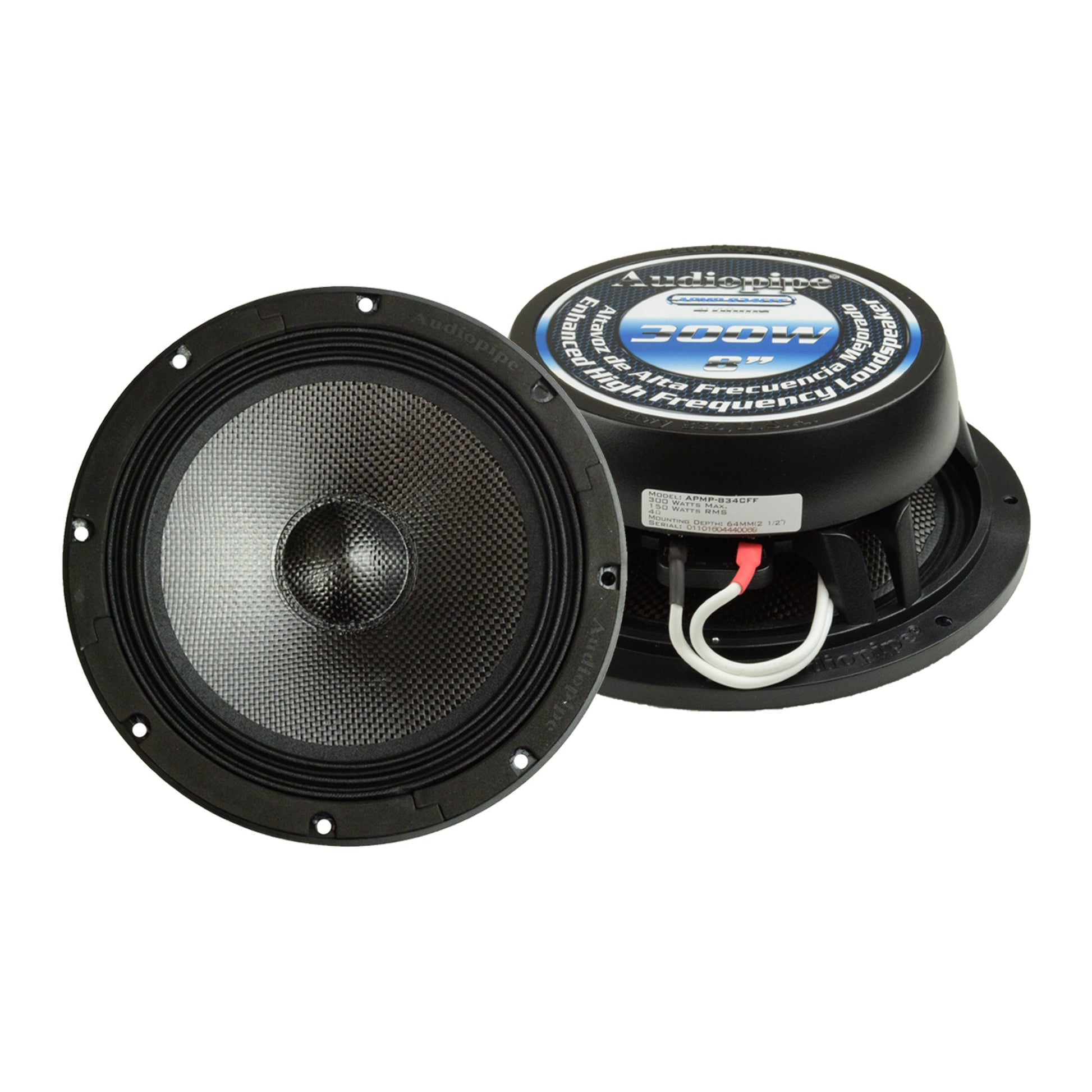 Audiopipe® APMP-834CFF - APMP Series 8" 300W 4 Ohm Midrange Speaker Audiopipe