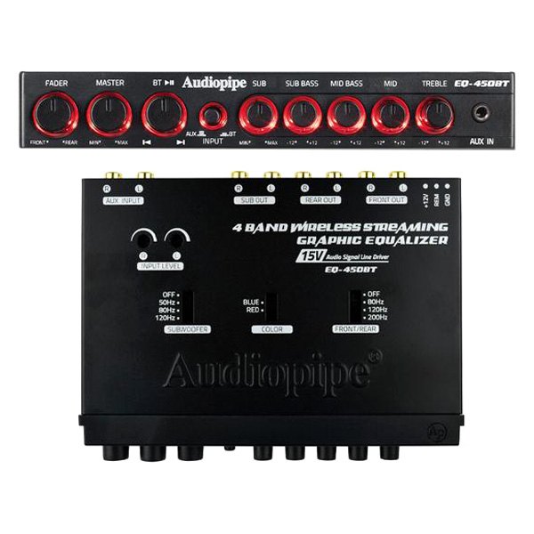 Audiopipe® EQ-450BT - 4-Band Wireless Streaming Graphic Audio Equalizer with Bluetooth