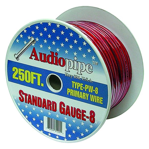 Audiopipe® PW8-250BLACK - 8 AWG Single 250' Black Stranded GPT Power Wire