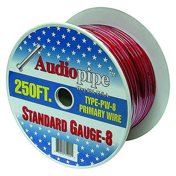 Audiopipe® PW8-250RED - 8 AWG Single 250' Red Stranded GPT Power Wire