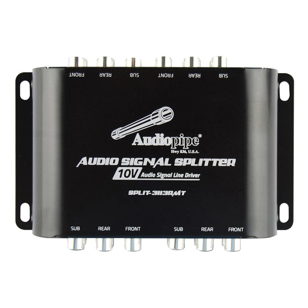 Audiopipe® SPLIT-3113RMT - 6-Channel Signal Line Driver with Remote Bass Knob