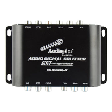 Audiopipe® SPLIT-3113RMT - 6-Channel Signal Line Driver with Remote Bass Knob Audiopipe