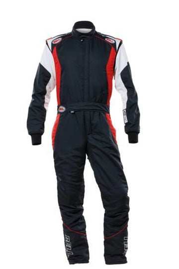 Bell Helmets BR10033 PRO-TX Series Driving Suit, 1-Piece, SFI 3.2A/5, Multi Layer, Fire Retardant Fabric, Black/Red, Large, Each