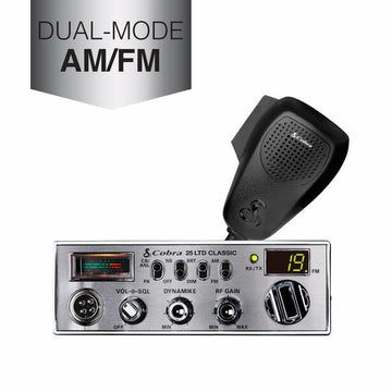 Cobra C25LTDFM Compact Am/fm Professional CB Radio With Pa, Rf & Mic Gain Cobra
