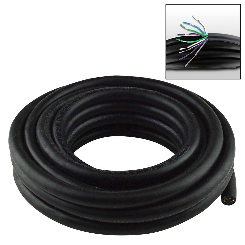 Audiopipe® C4P-B20 - Speed Series 18 AWG 9-Way 20' Black Stranded GPT Speaker Wire with RGB Wires Audiopipe