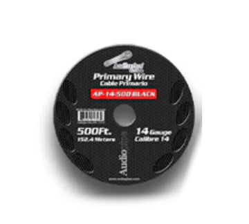 Audiopipe® CABLE-14-500BLACK - 14 AWG 2-Way 500' Red/Black Stranded GPT Speaker Wire Audiopipe