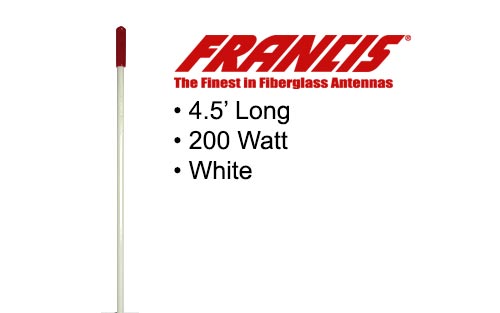 Francis CB25W Fiberglass CB Antennas 4.5 Foot (White) Francis Antennas