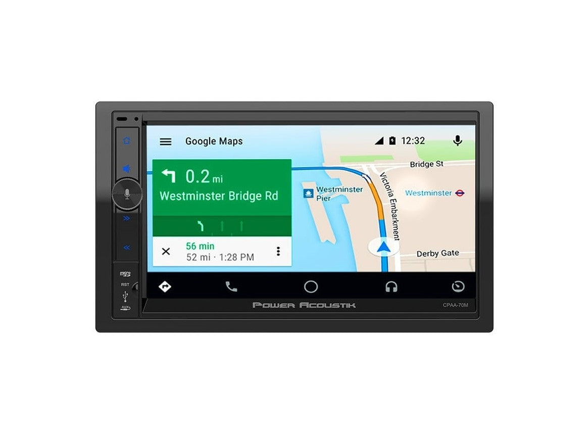 Power Acoustik CPAA-70MW 7" Double DIN Touchscreen Digital Multimedia Receiver with Bluetooth, Apple CarPlay, Android Auto Drill America