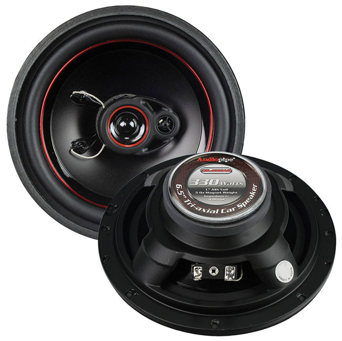 Audiopipe CSL1623AR Redline 6.5" 3 way 5 oz magnet car speaker slim style(pair) Audiopipe