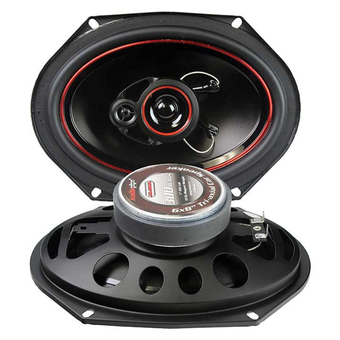 Audiopipe CSL6803R Redline Speaker 6X8" 3-WAY (pair) 300 W; PP ELECTROPLATE CONE Audiopipe
