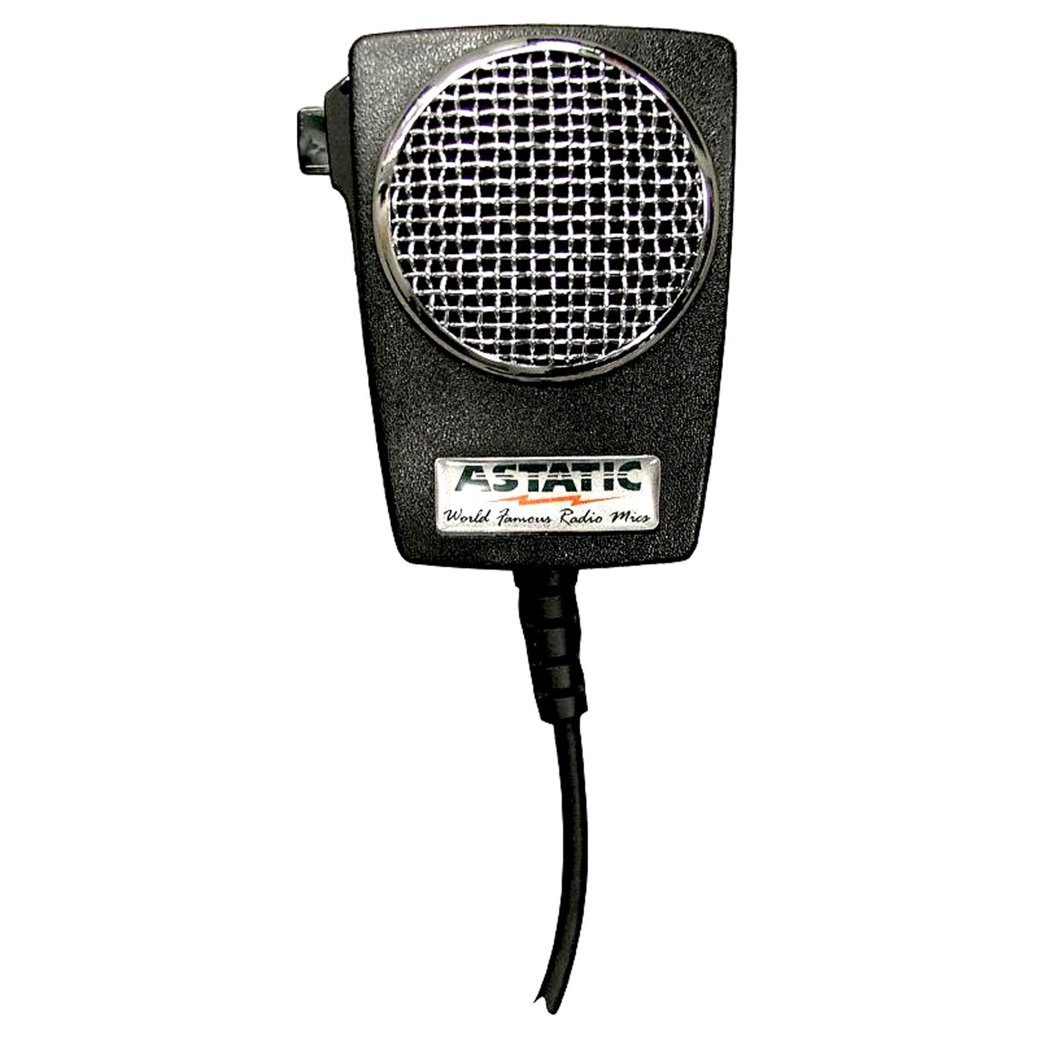 Astatic D104M6B-DX1 D104m6b-dx1 Black Amplified Power Microphone With Chrome Grille & Volume Adjustment - Wired 4 Pin Standard Astatic
