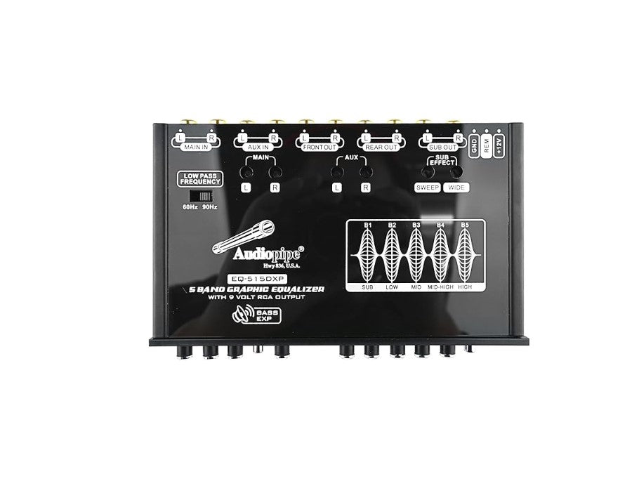 Audiopipe® EQ-515DXP - 5 Band Graphic Equalizer with 9 Volt RCA Output Driver Extreme