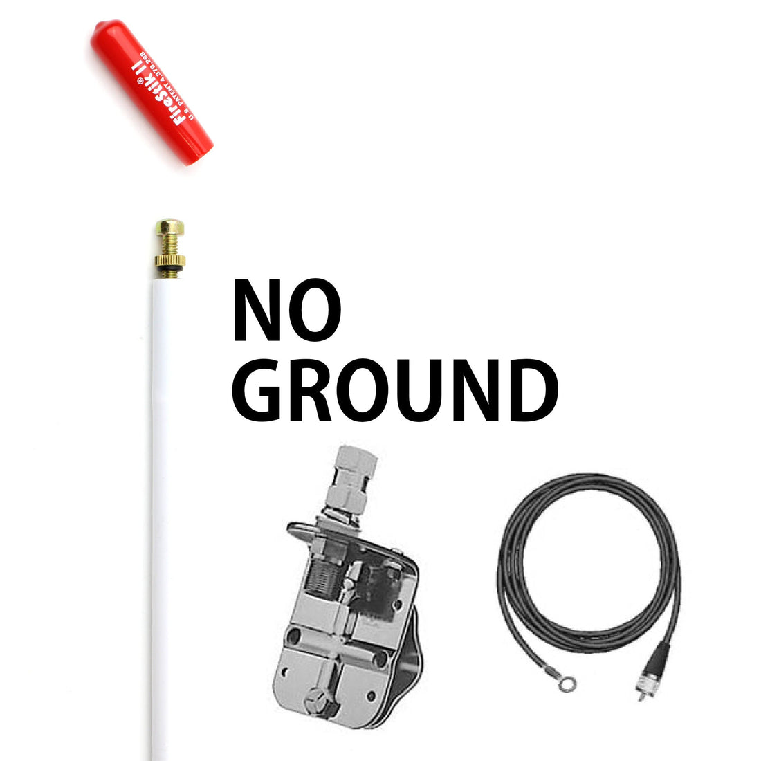 Firestik FG4648W 4' (122cm) Single Mirror "NGP" Kit Complete (White) Firestik