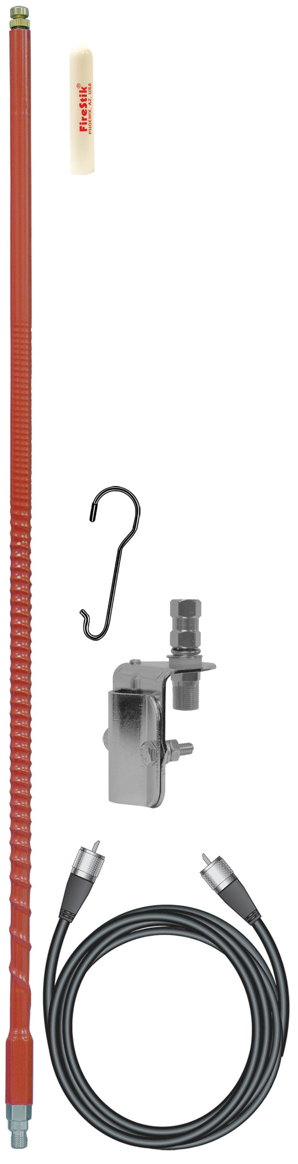 Firestik  FS3SMK-R - Firestik Red 3 Foot Single FS II CB Antenna Kit (FS3SMK-R) Firestik