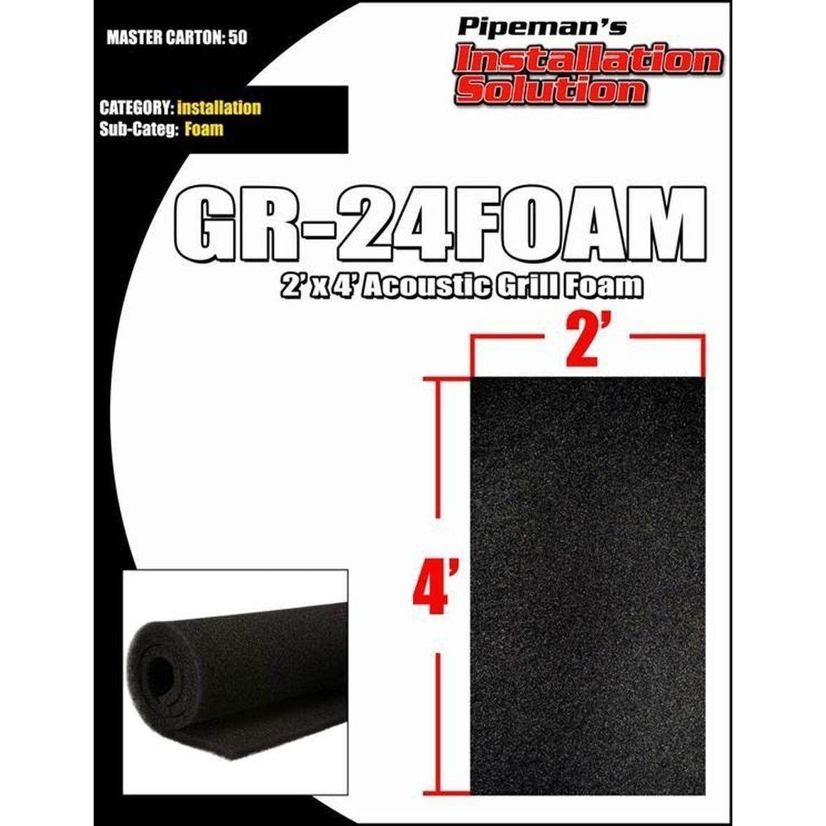 AudioPipe GR-24FOAM 2 x 4 pies (solo respaldo de espuma)
